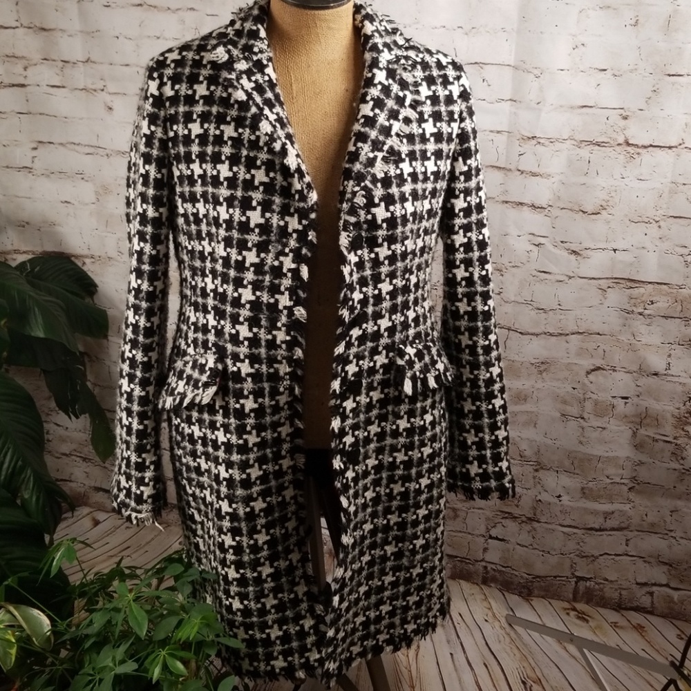Nine West med heavy tweed lined trench